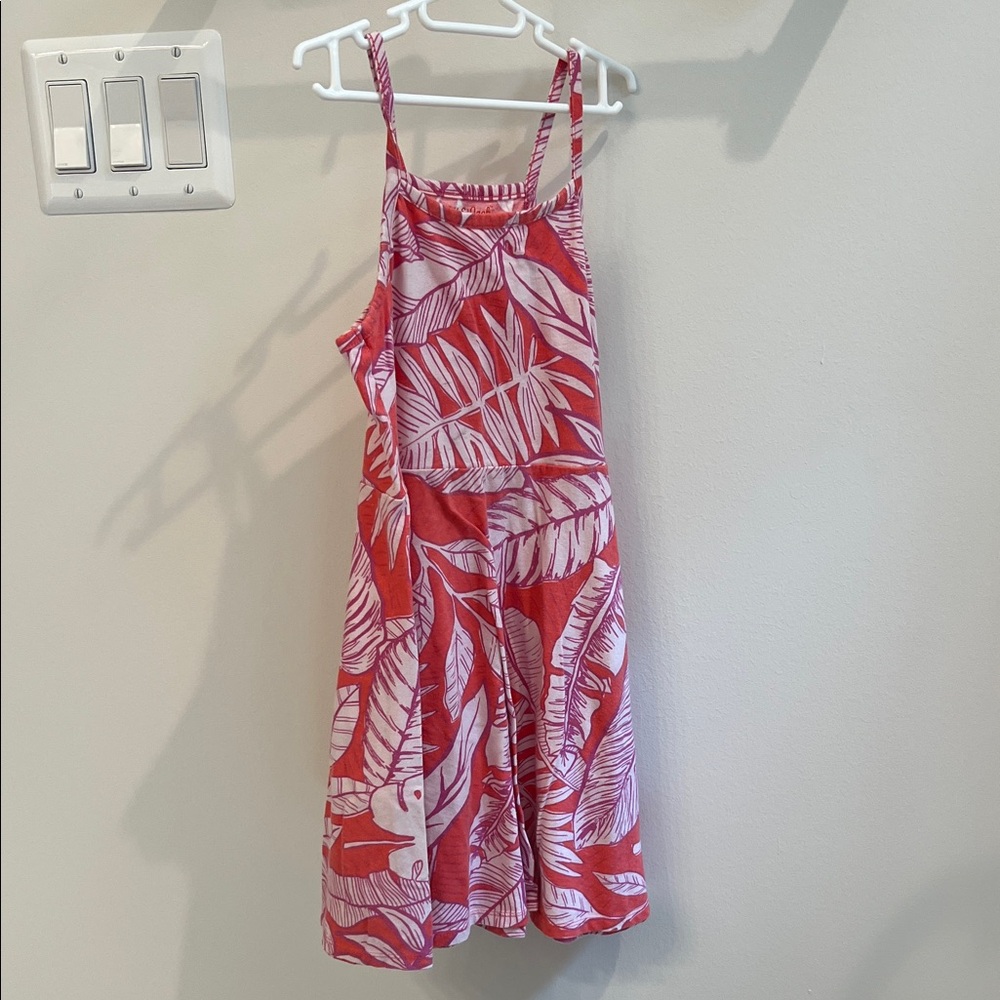Cat & Jack Red and White Leaf Print Casual Dress